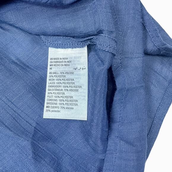 Style & Co Lace Yoke Sleeveless Boho Blouse in New Uniform Blue - Size XXL - Picture 6 of 8